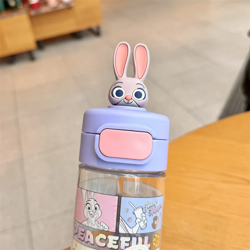 X&W For Disney Water Bottle Students Children Summer Water Bottle Judy Nick Cartoon Plastic Direct-Drink Cup Outdoor Sports Cup view 5