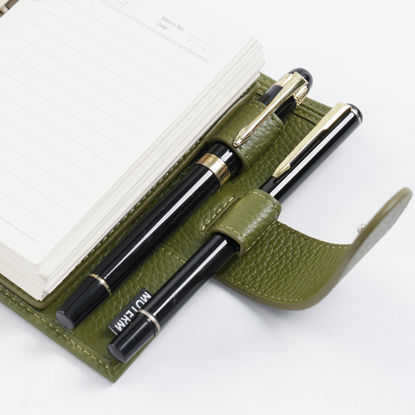 Limited Imperfect Moterm Luxe 2.0 Series Pocket Size Planner Pebbled Grain Leather A7 Notebook with 30MM Ring Agenda Organizer 썸네일 5
