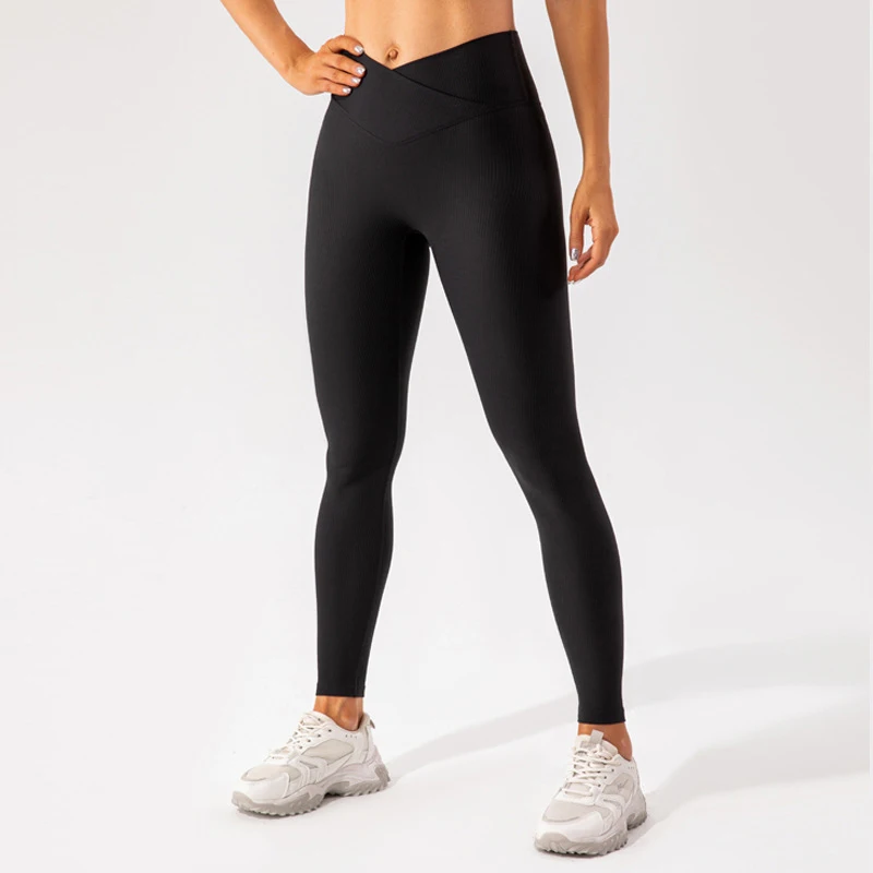 Ribbing Stretch Seamless Sport Leggings Women Gym Pants Push Up Gym Leggings Women Training Tights Fitness Workout Yoga Pants