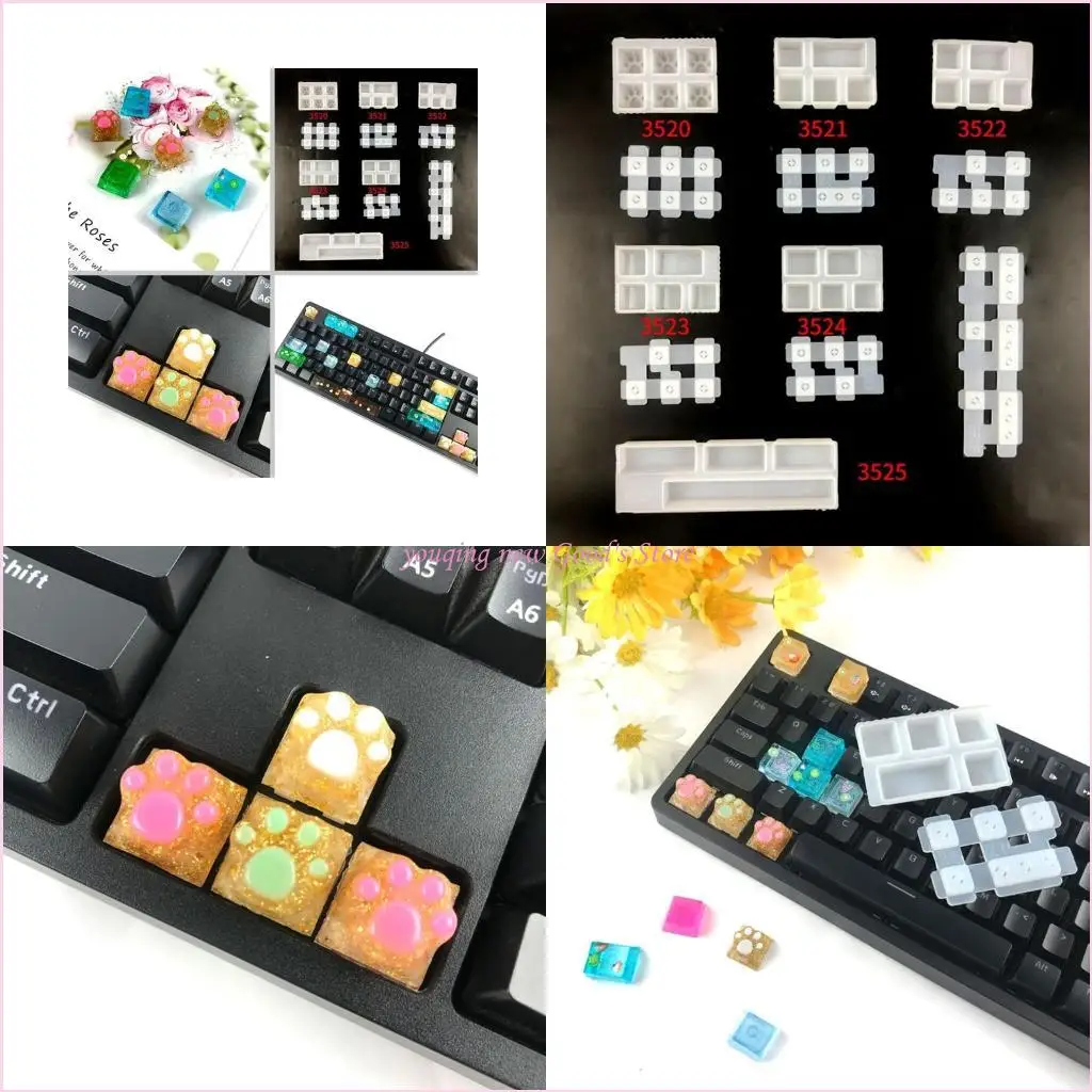 

57QA for Cat Claw for Key Cap Silicone Mold DIY Mechanical Keyboard Silicone Mold