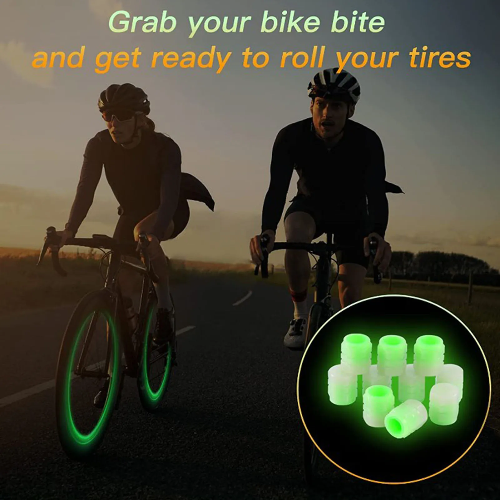 Luminous Tire Valve Caps 4pcs Universal Fits For Car Motorcycle Bike Wheel Tires Valves Tyre Stem Cap Air Cap Airtight Cover