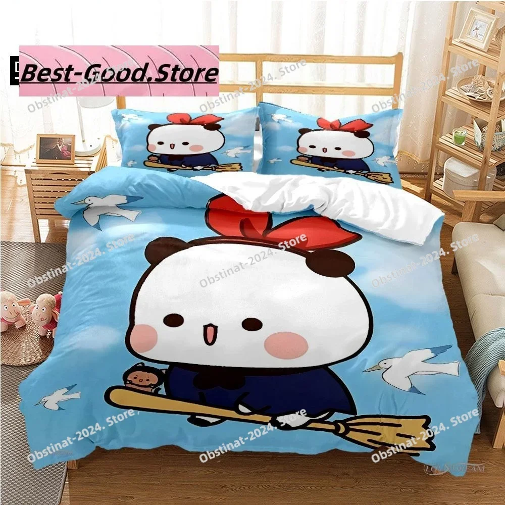 

2025 Top Cute Bubu Dudu Cartoon Bear Panda Bedding set Printed Duvet Cover Pillowcase Single Double Queen Super King Size Sets