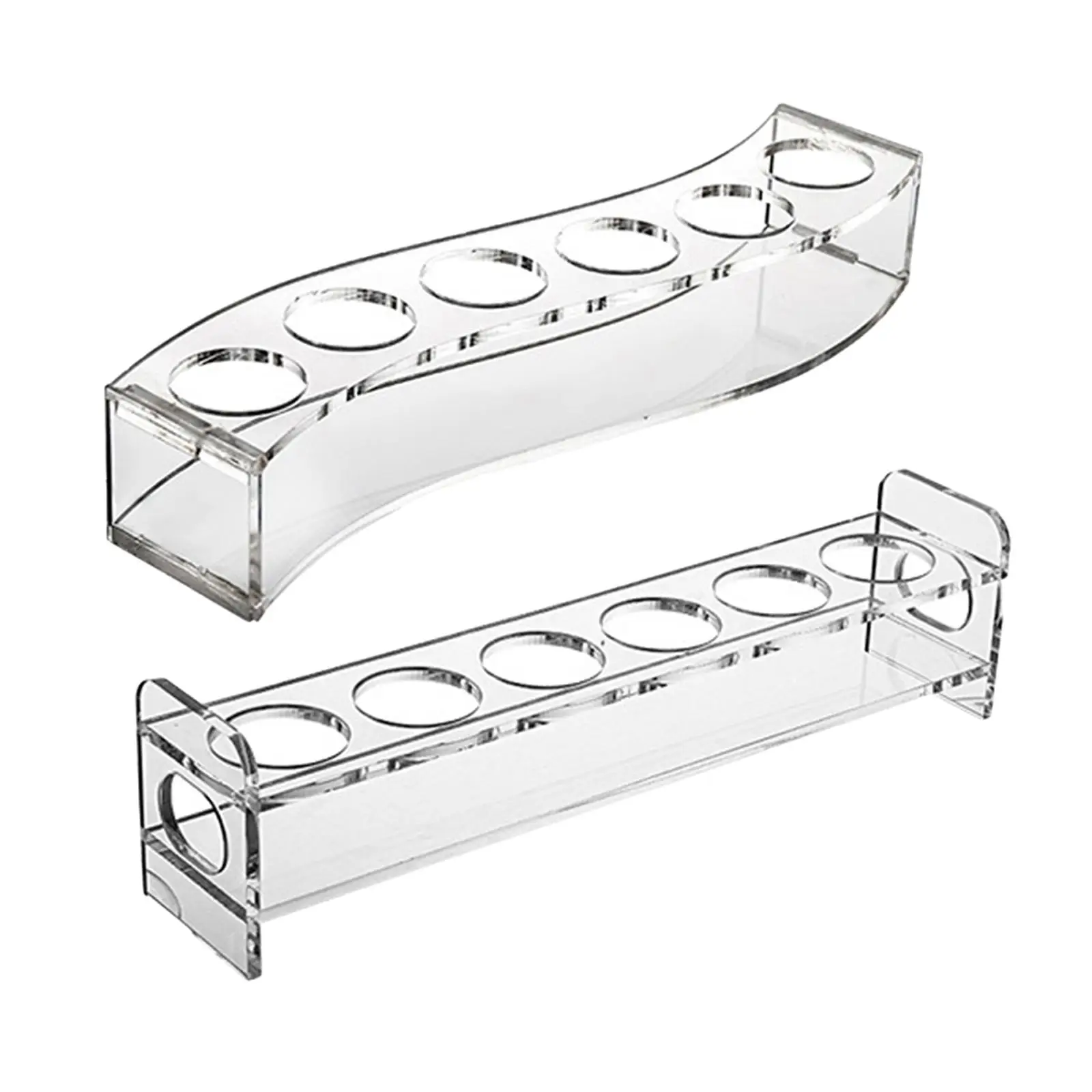 حامل تخزين للتخزين من الزجاج اللامع، صف واحد، 6 فتحات لبار القهوة