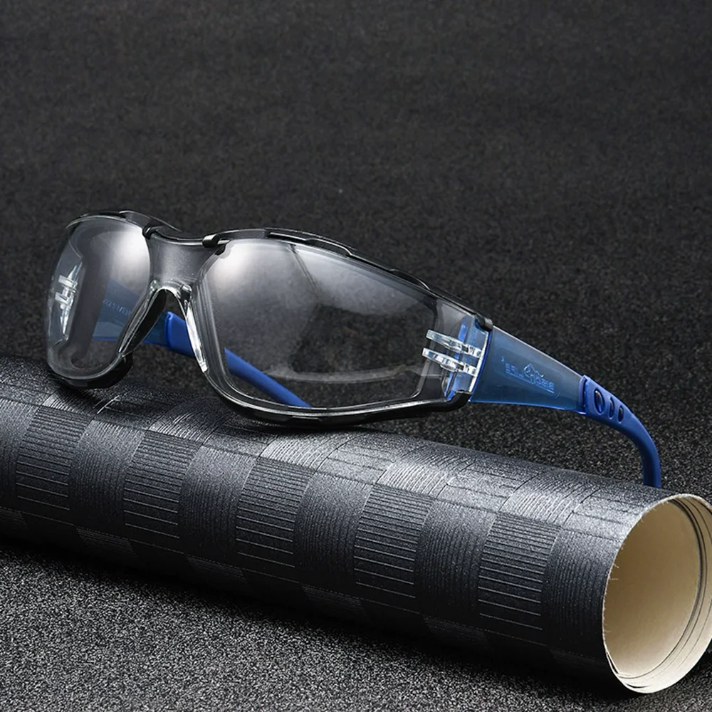 نظارات السلامة الزرقاء نظارات رياضية لحماية العين من الإسفنج الناعم لإطلاق النار وصناعة مختبر الأعمال الخشبية والرياضات الخارجية