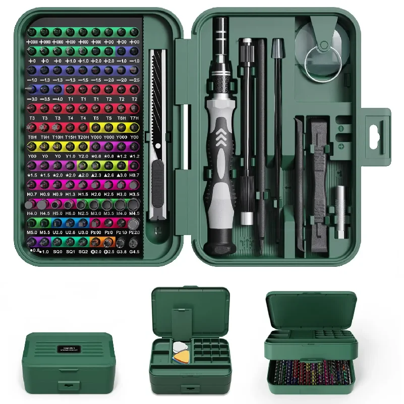 

132 in 1 Precision Screwdriver Set Phillips Torx Magnetic Screwdriver Head with Storage Box 152 bit Small Hand Repair Tool Kit