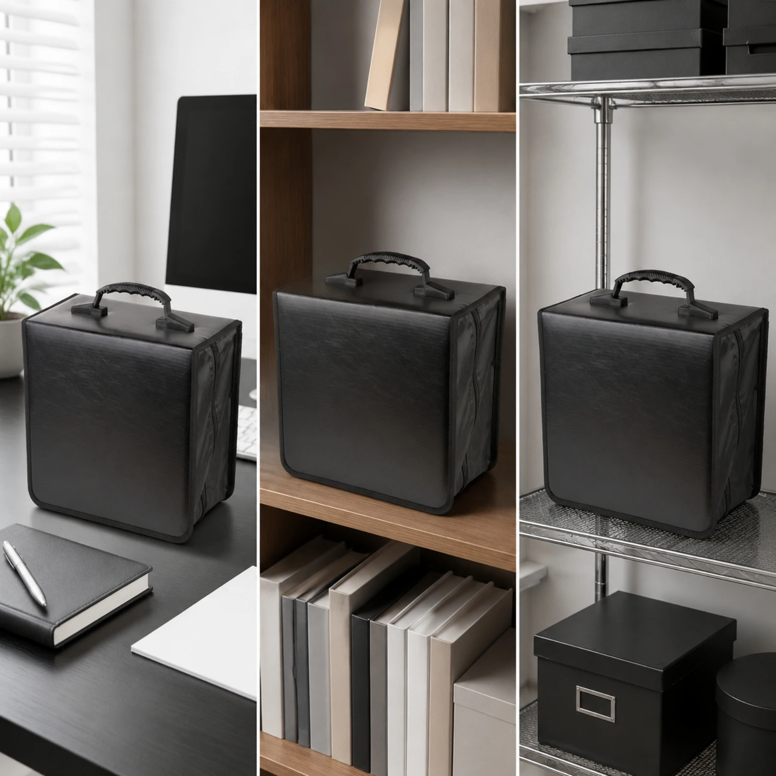 400-Disc CD Storage Case Sturdy PU CD Storage Case High Capacity Scratch Resistant for Media Rooms, Home