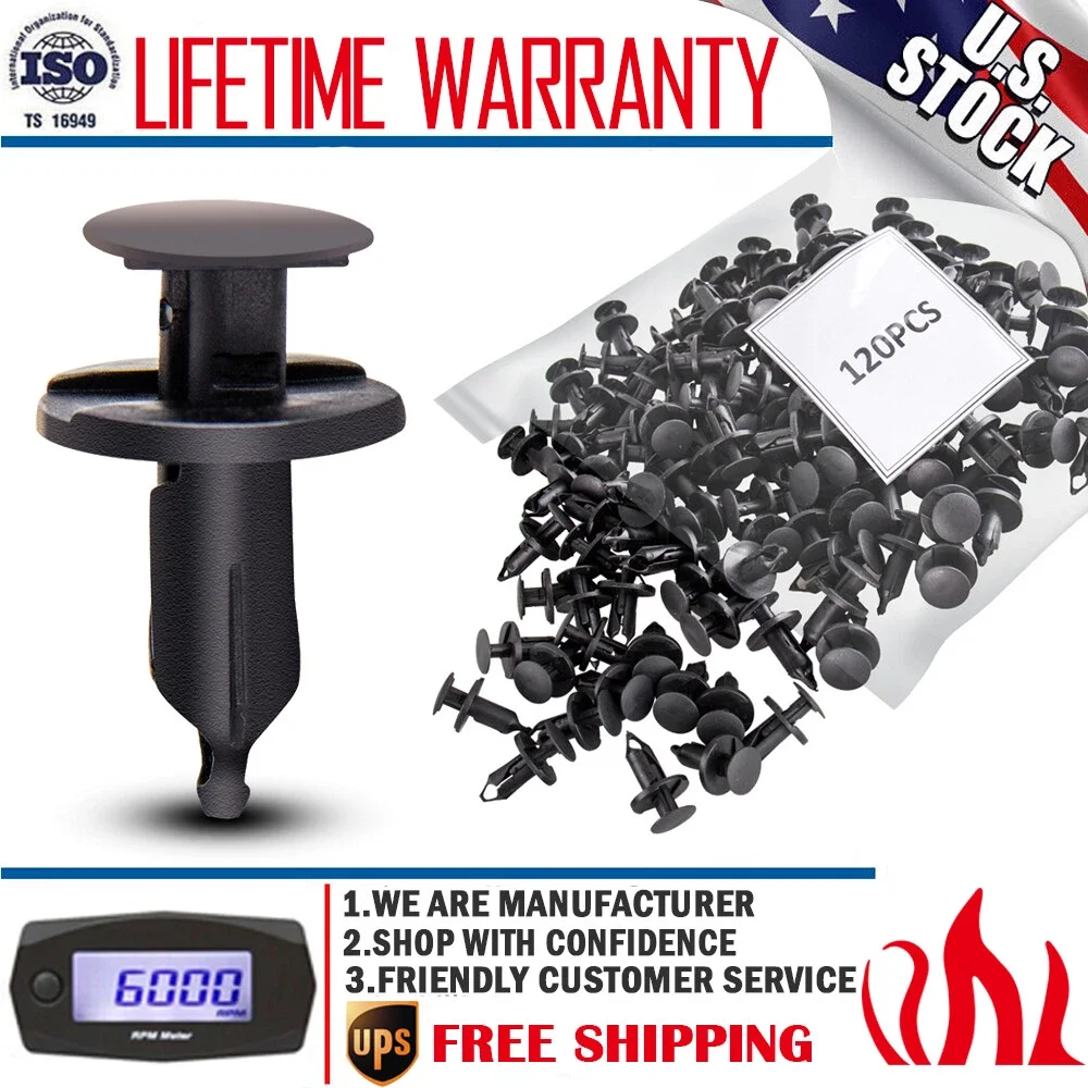120 Clips Automotive Push Pins Retainers Assortment For GM Ford For Toyota Honda