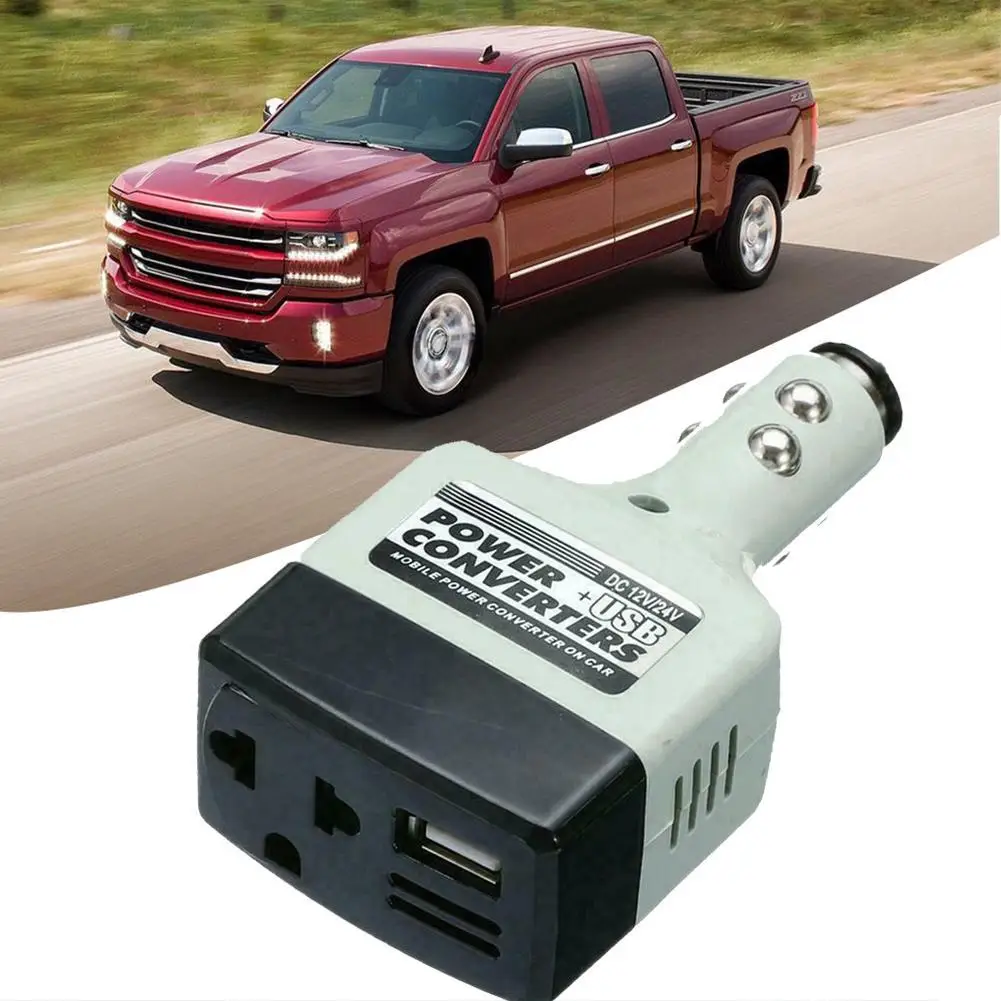 DC 12/24V To AC 220V USB Car Mobile Power Inverter Adapter Auto Car Power Converter Charger Used For All Mobile Phones