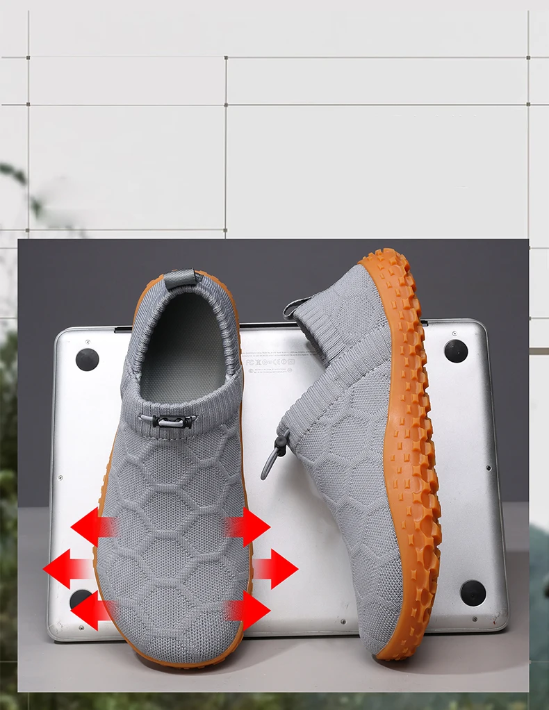 Neue Herren-Barfußschuhe mit breiter Passform, rutschfeste, atmungsaktive Wanderschuhe für Herren, verschleißfeste, leichte Laufschuhe, Größe 36–48 – Detail 3
