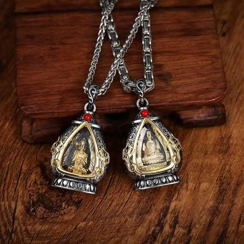 Vintage pendant golden U-shaped box twelve zodiac signs eight guardian deities birth chart charm popular online