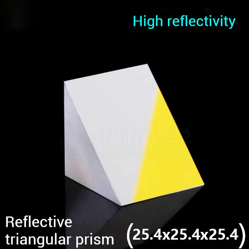 Prostokątny pryzmat odblaskowy K9 platerowana folia odblaskowa isosceles kąt prosty 1 cal (25,4*25,4*25,4mm)