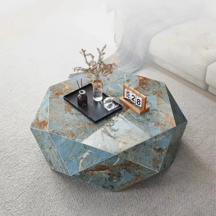 Italian light luxury rock slab coffee table special-shaped modern diamond tea table modern simple diamond tea table