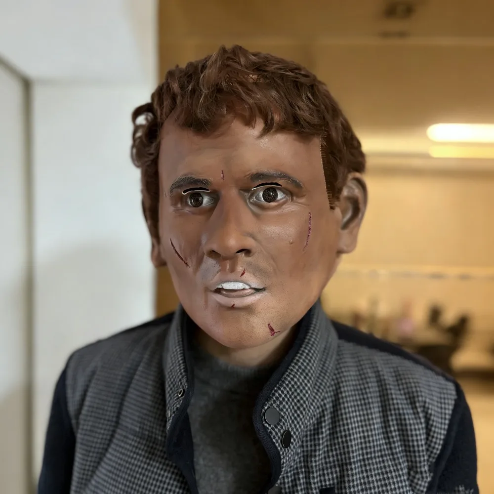 

Реалистичная латексная маска молодого мужчины, люкс-версия, полнолицевая маска для костюмированных вечеринок, розыгрышей и праздников