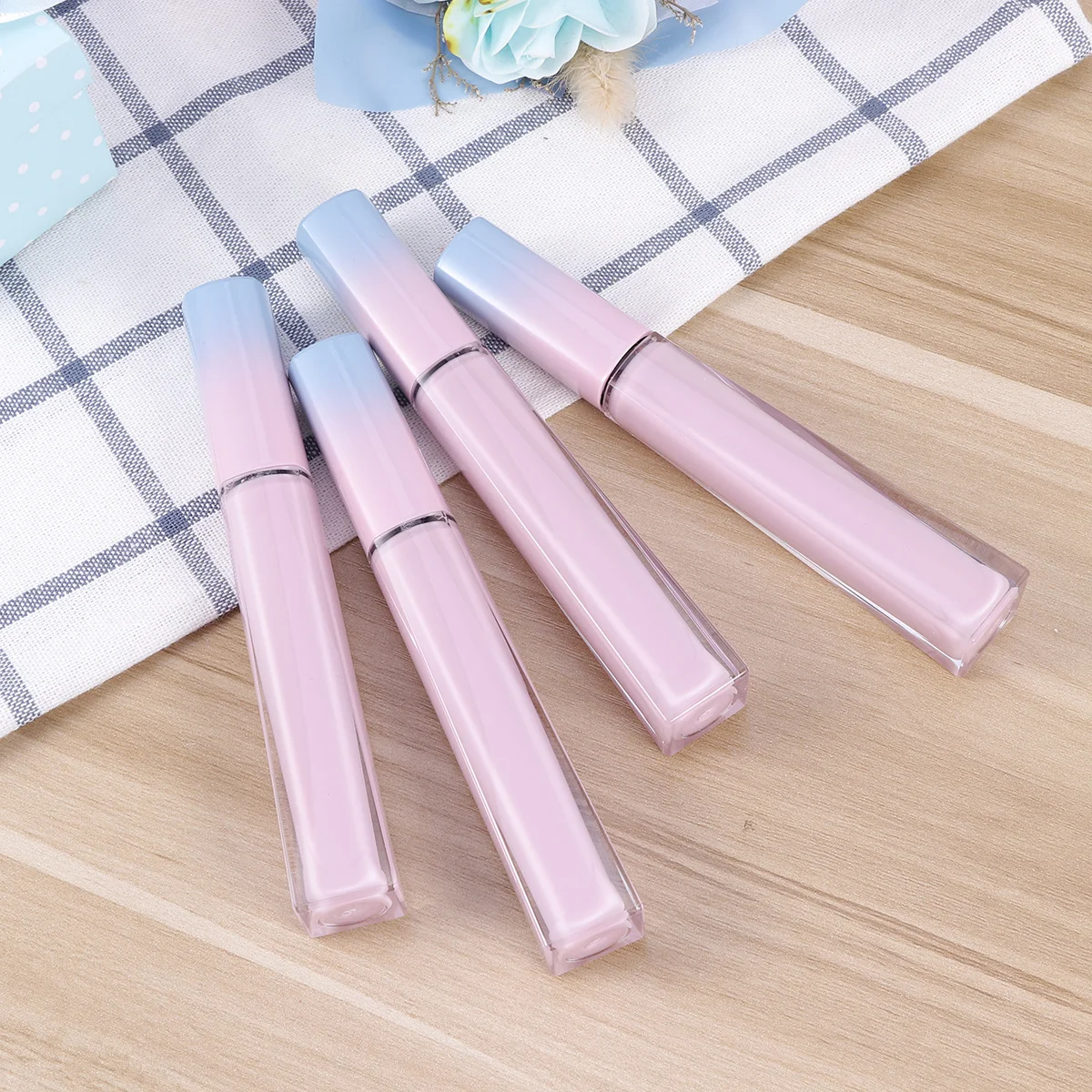 4 個の空のマスカラチューブ容器まつげクリームボトル漏れ防止軽量ホルダーピンクブルーグラデーション持ち運び用