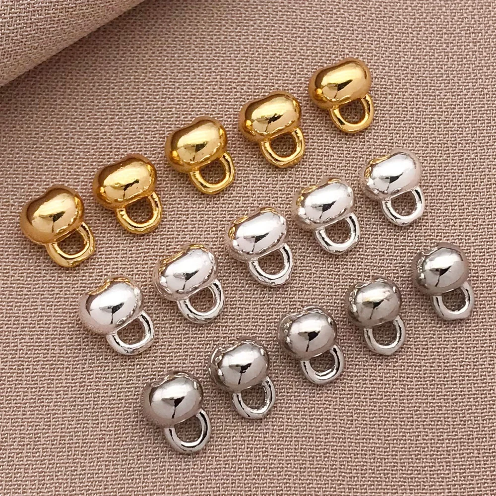 10pcs18K copper plated genuine gold small hole smooth buckle DIY bracelet, necklace, bead jewelry making accessories