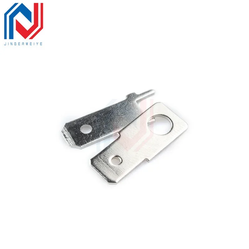 20 Stuks 6.3Mm Inzetstuk Terminal 250 Anti-Reverse Insert 0.8Mm Met Positionering 45 Graden/90 Graden Koper Ingeblikt