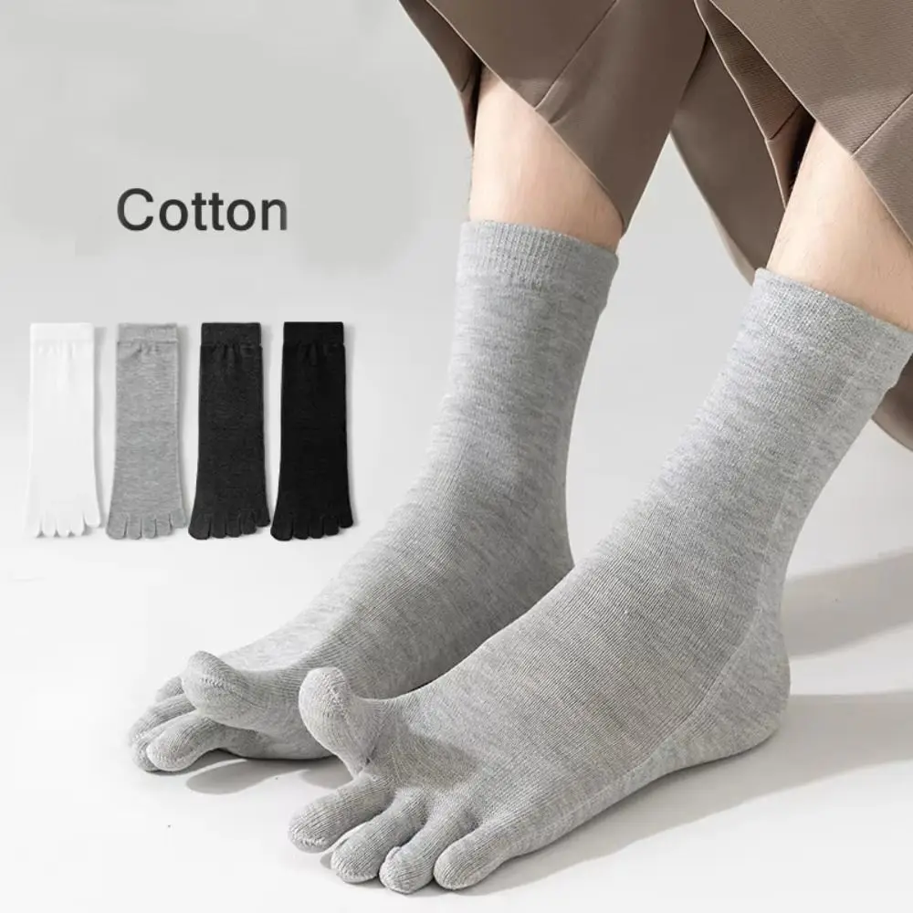 

Comfortable Cotton Five Finger Socks Sweat-absorbing Antibacterial Sports Socks Breathable Mid Tube Socks Running