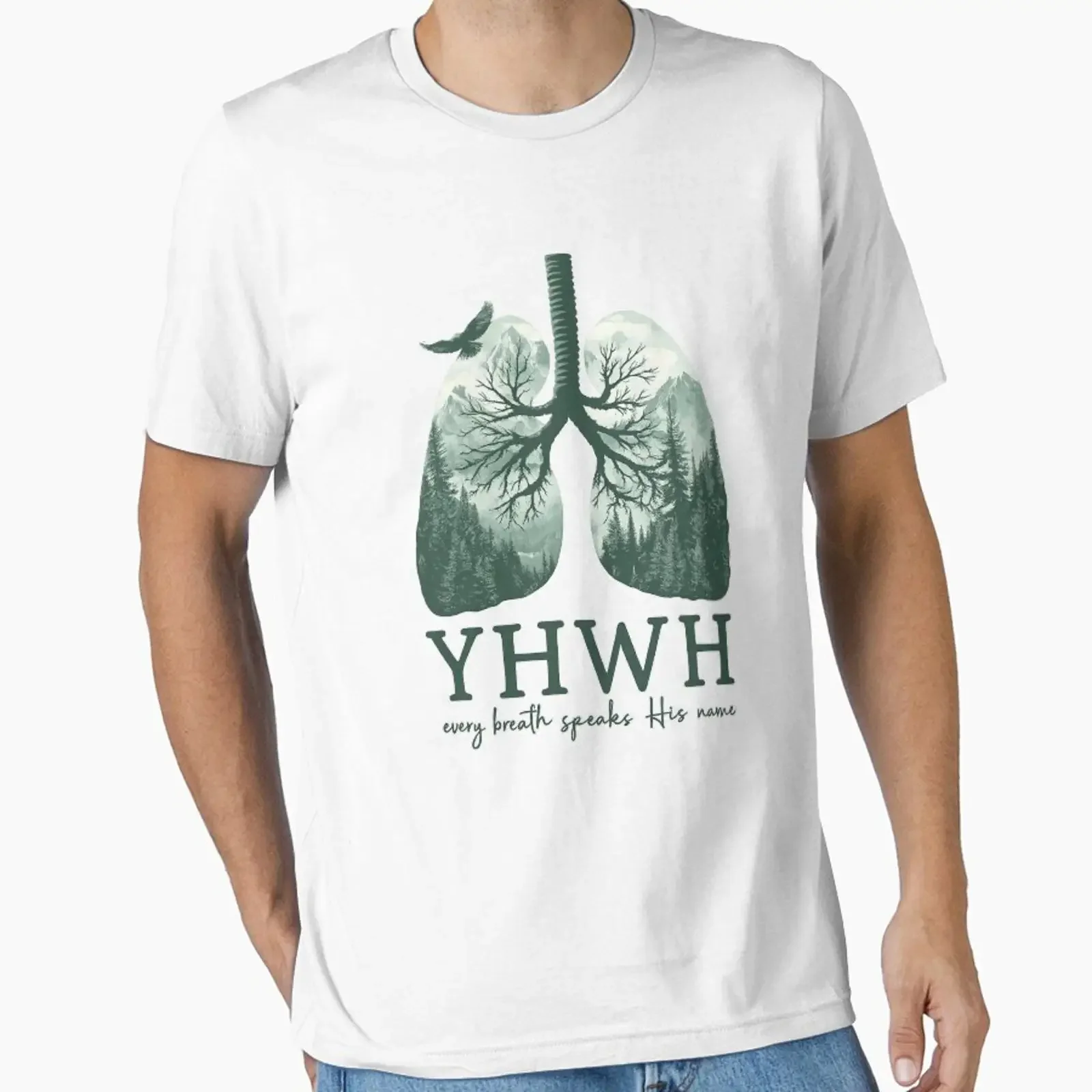 YHWH Forest Lungs Design Faith and Nature Christian Artwork Essential T Shirt vintage Washed designer clothes fashion