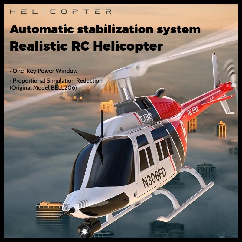 

RE ERA C138 Single Blade RC Helicopter 4CH Altitude Hold Optical Flow Realistic Simulation Aircraft Remote Control Model Toy