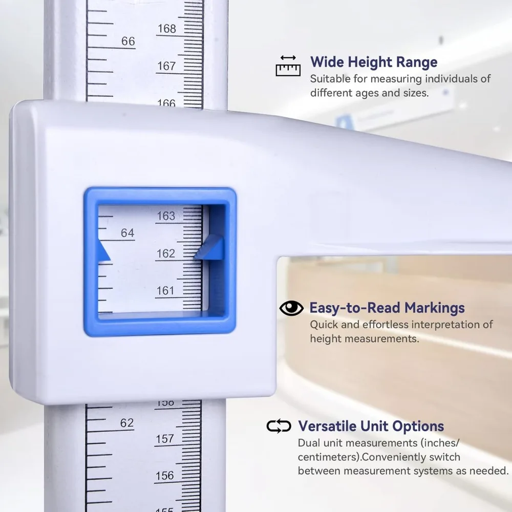 Height Measurement Medical Portable Stadiometer Height Rod 8-82 Inch/20-210 Cm/Unit with Cm & Inch, Accurate