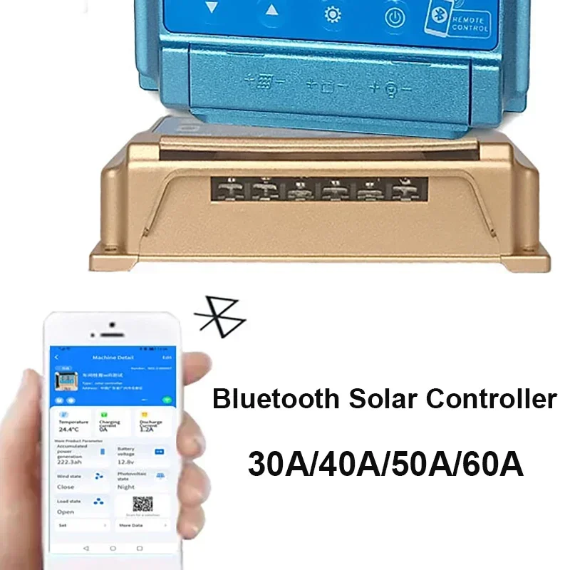 Solar MPPT 60A 50A 40A 30A Solar Charge Controller Dual USB LCD Display 12V 24V Solar Cell Panel Charger Regulator Bluetooth