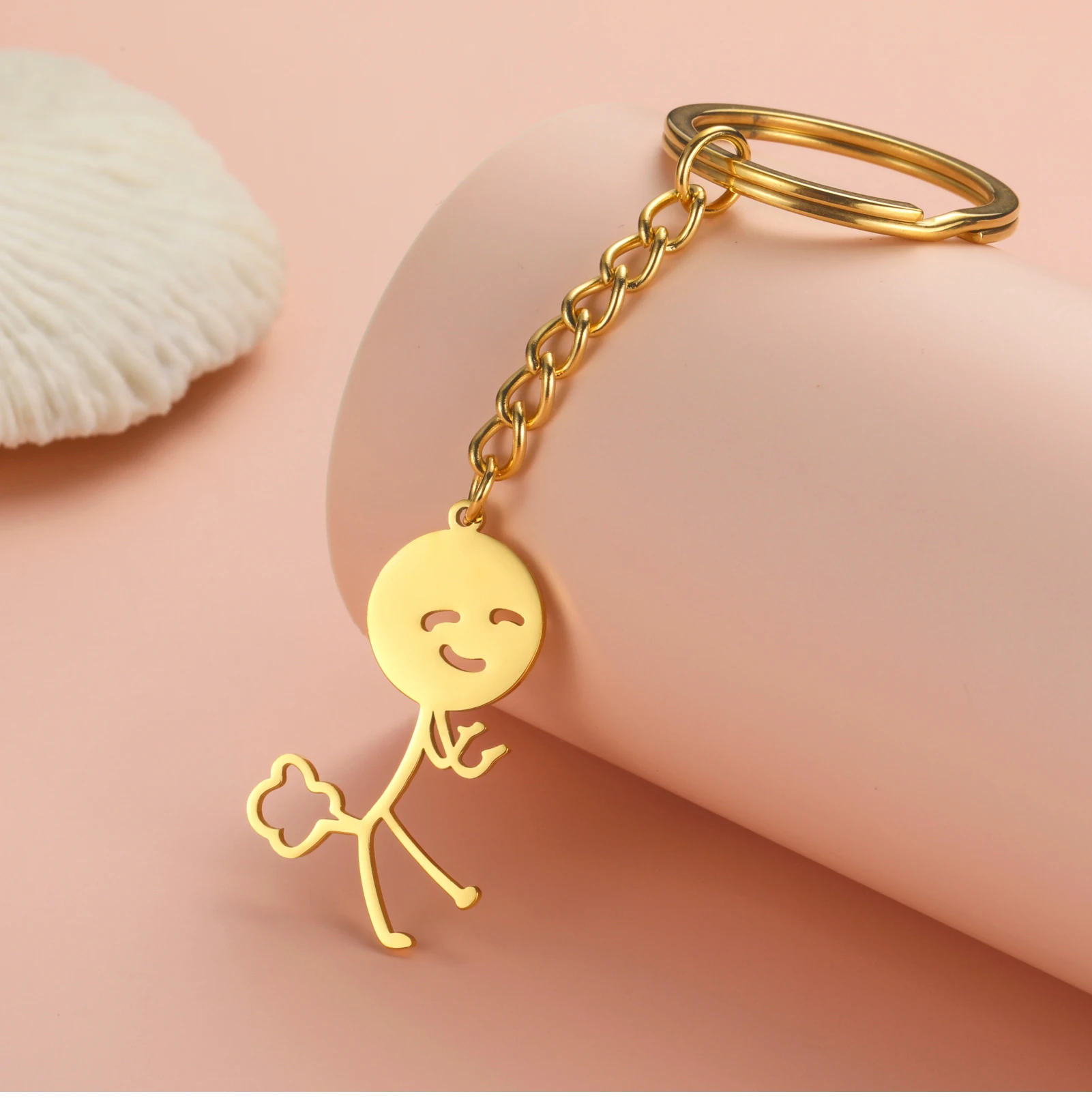 Cooltime Lustige Parodie Furz Stickman Anhänger Schlüsselanhänger Edelstahl Hiphop Schlüsselanhänger für Männer Frauen Schmuck Geschenk Neu In – Detail 15
