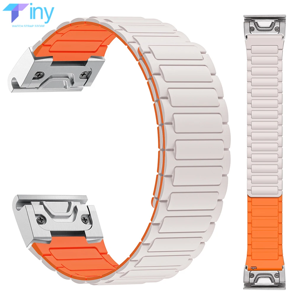 حزام سيليكون مغناطيسي للغارمين ، سوار حلقي ، فرقة غارمين ، فينيكس 7X ، 7 Pro ، فينيكس 6X ، 5X ، 5Plus ، تاكتيكس 7 ، فورنر ، جيرسي ، إندورو 2 ، 26