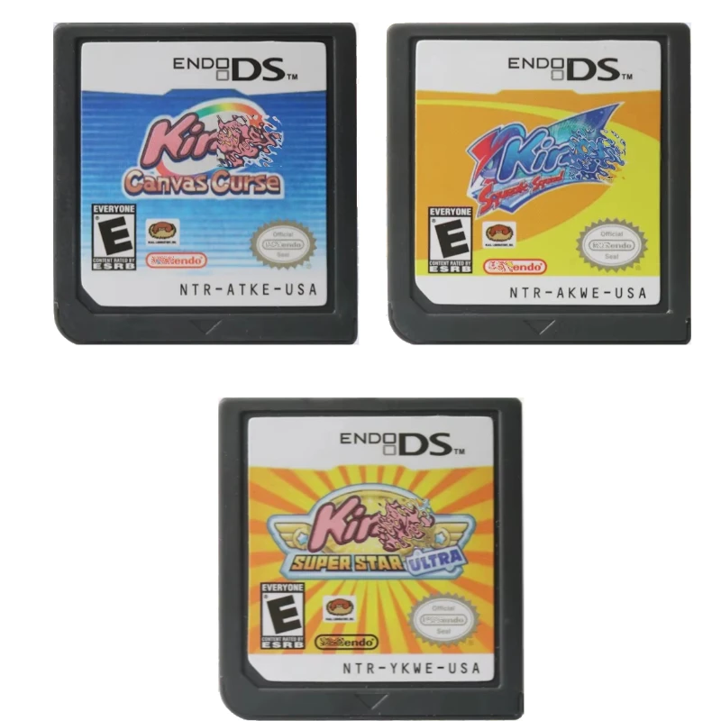 Tarjetas de juego DS Kirby Series USA Kirby Series Canvas Curse/Squeak Squad/Super Star Ultra tarjeta de consola de videojuegos para NDS 3DS