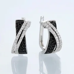 High End Exquisite Cross Fashion Zircon Earrings, South Korea East Gate Temperament Ear Buckle, Unique Design Earrings