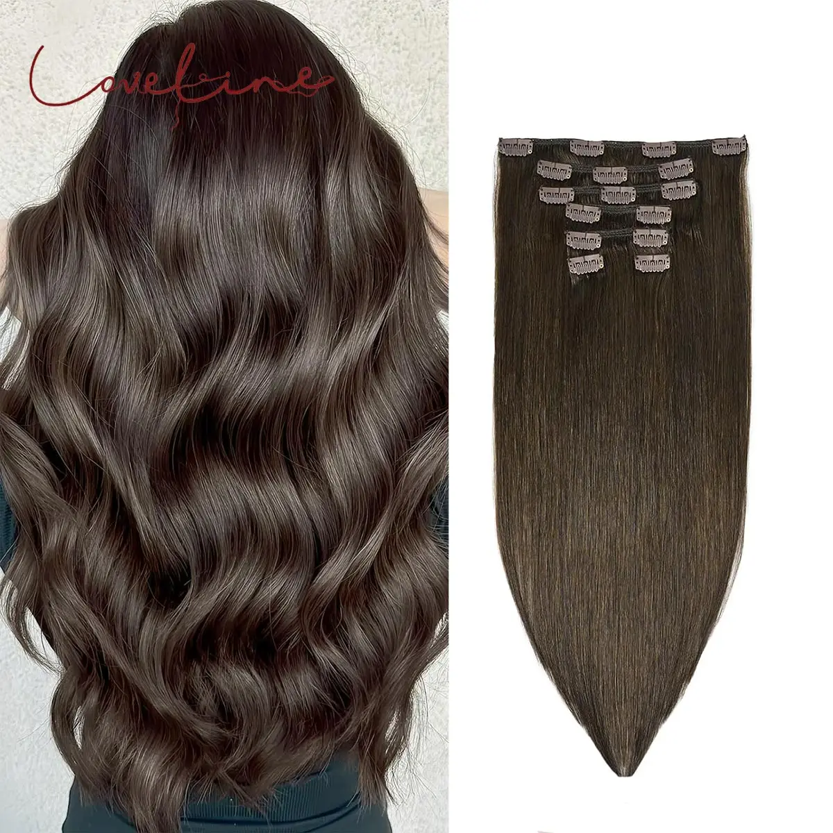 

Наращивание волос на клипсе. Настоящие человеческие волосы 2. # Темно-коричневые волосы Remy, 85-120 г/комплект, 12-24 дюйма, натуральный вид, густые волосы, уток для тонких волос