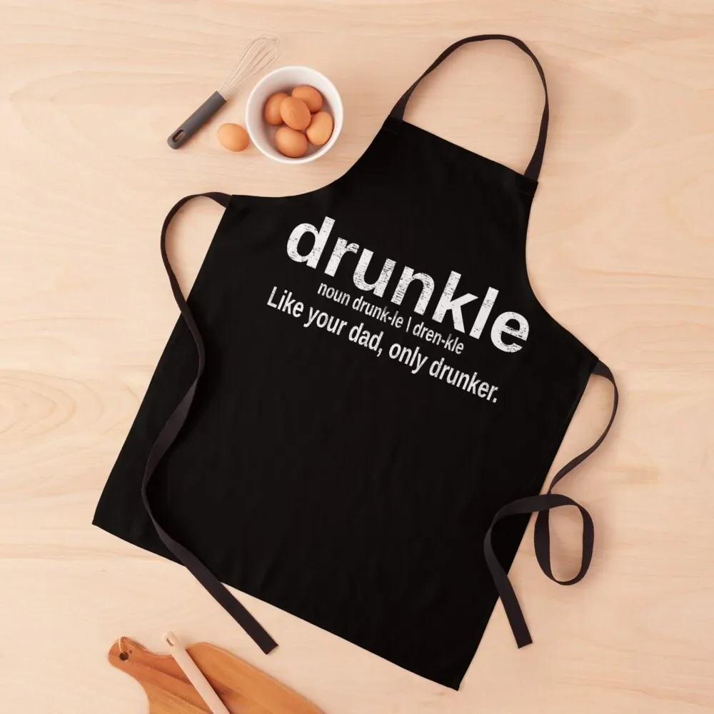 Drunkle Drunk Uncle Definition Like Your dad Only Drunker Drinking Apron men Cooking Clothes Bib For Kitchen Apron