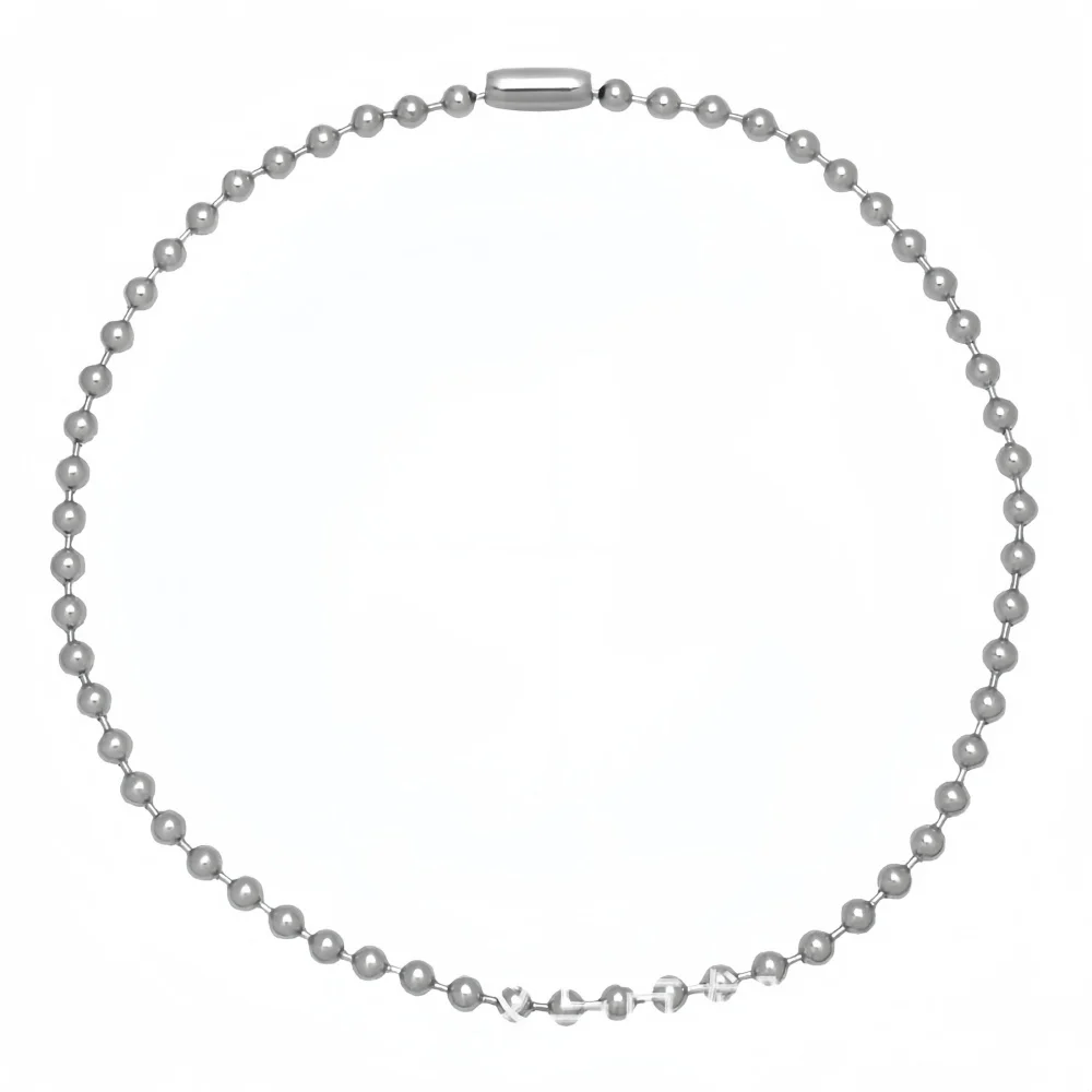 2,4 mm einfache Edelstahl-Rundperlenkette, Retro-Silberfarben, Herrenkette, modischer Damenschmuck, trendige Accessoires – Detail 6