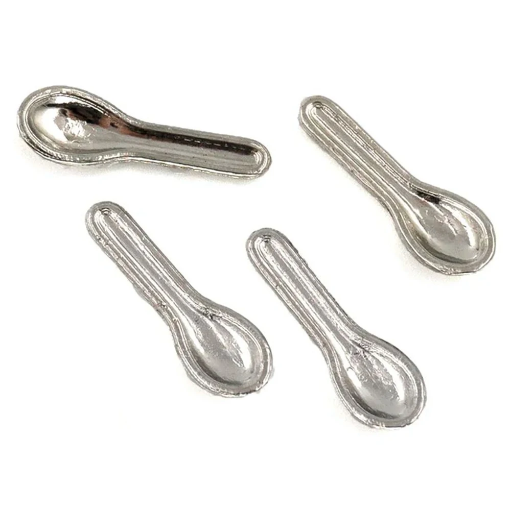 10Pcs 1/12 Dollhouse Accessories Mini Metal Soup Spoon Miniature Tableware Model for Doll House Home Decoration ob11 bjd