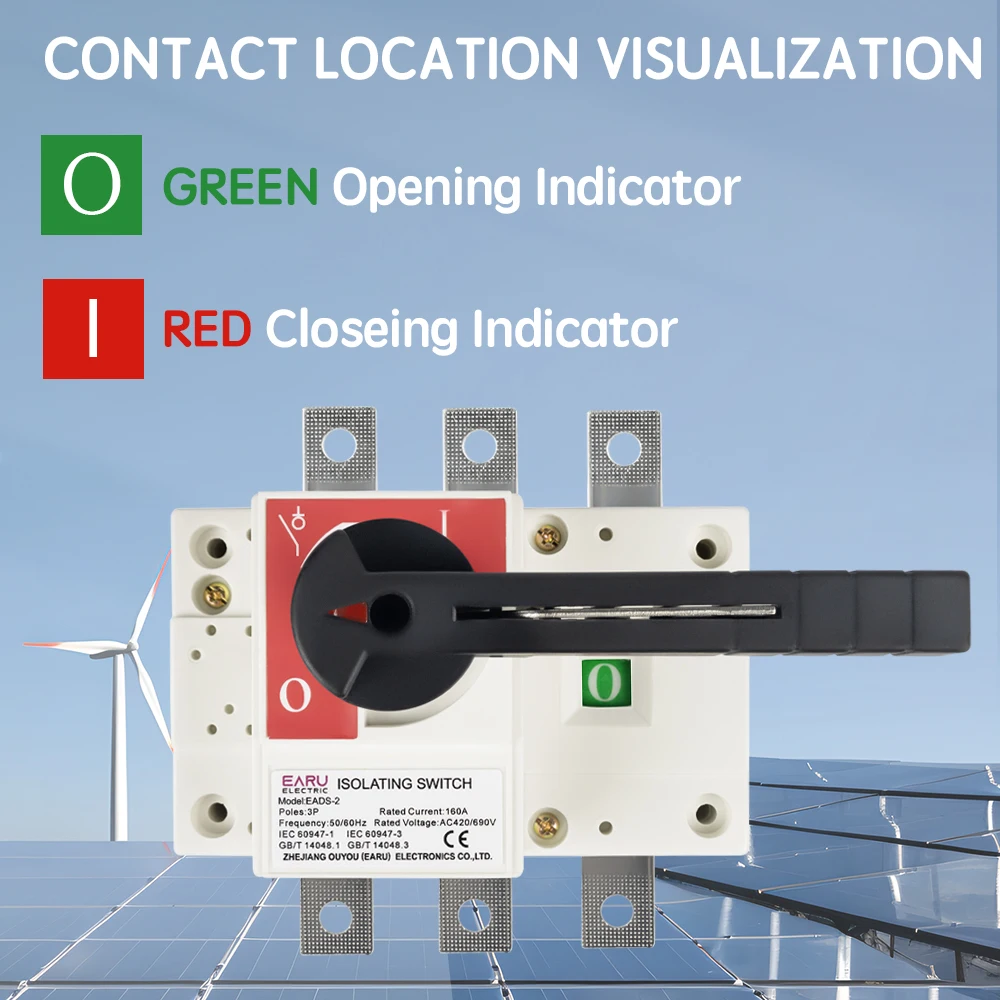 

100A 160A 250A Load Isolation Switch 3P Knife Switch Three-phase Circuit Breaker In-cabinet Transfer Operation Switch