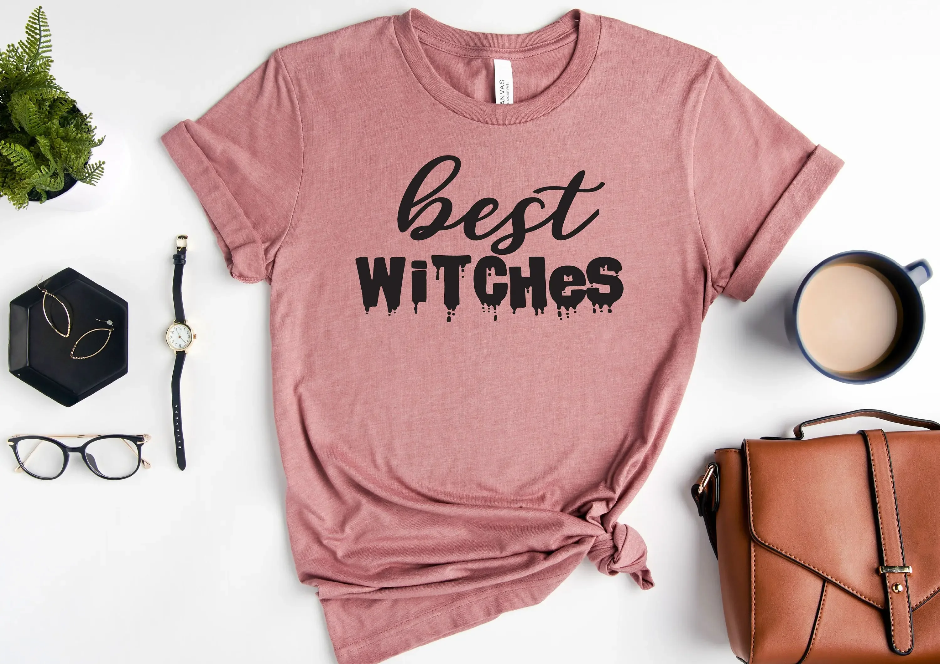 

Best Witches T Shirt Halloween Friend Matching Funny Besties