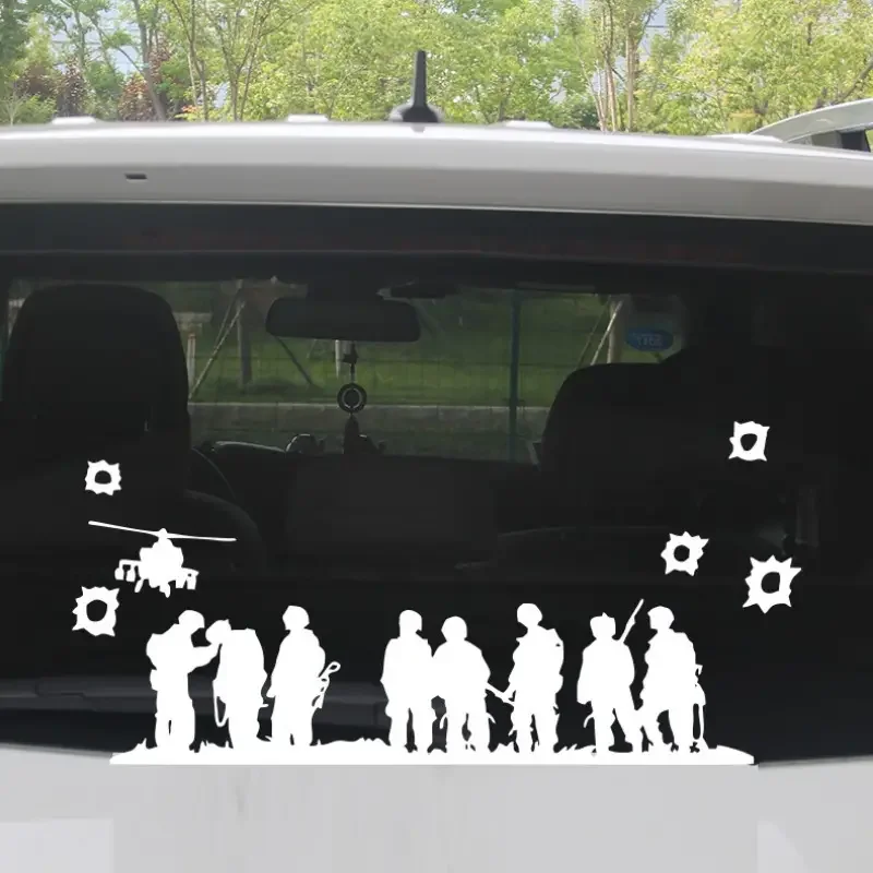 1pc Creating Military Action Car Sticker Interesting Pattern Perfect For Decorating Your Car