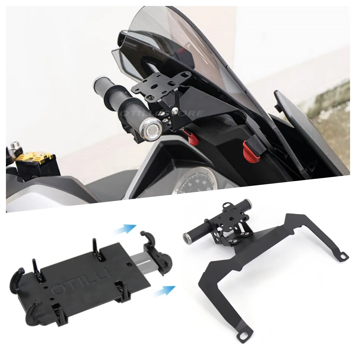 Fit For Honda Forza 350 125 2020-2022 Motorcycle GPS Navigation Bracket USB Charging Mobile Phone Stand Mounting Adapter Holder