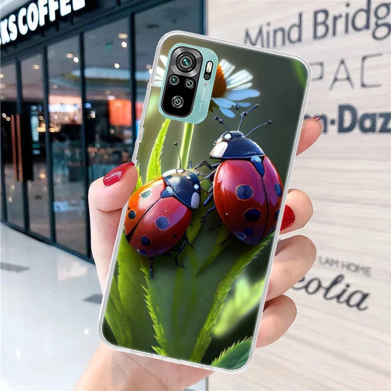 Insect Seven-Star ladybug Soft Phone Case for Xiaomi Redmi Note 13 12 12S 11S 11T 11E 10S 10 Pro 9 9S 9T 8 8T 7 Plus Print Cover