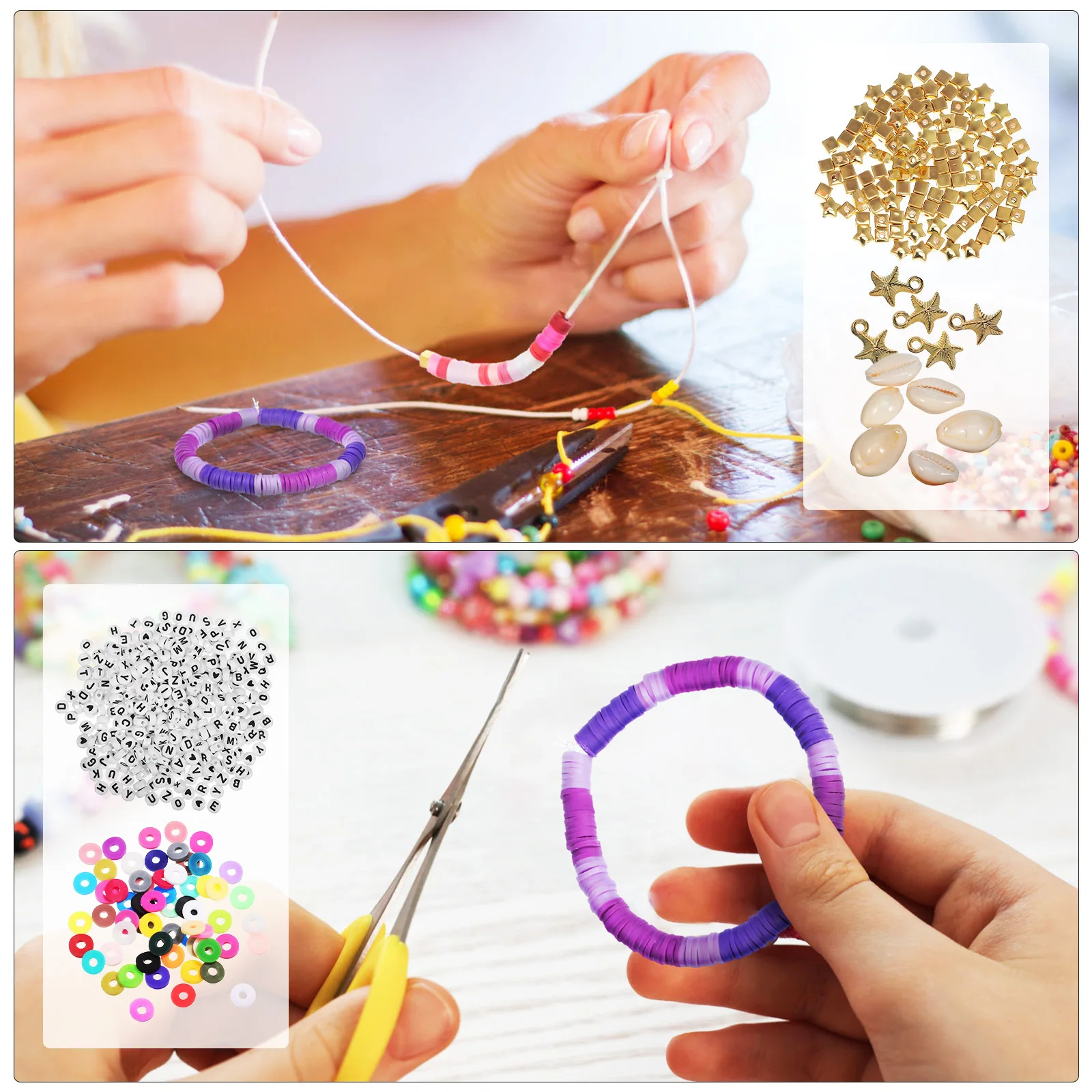 

Clay Beads Jewelry Making Kit H made Supplies 12 Styles Soft Pottery Bracelet Charms Diy Crafts Accessories For Gifts