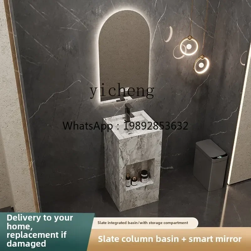 

Y1 rock slab column basin integrated washbasin column type washbasin outdoor marble