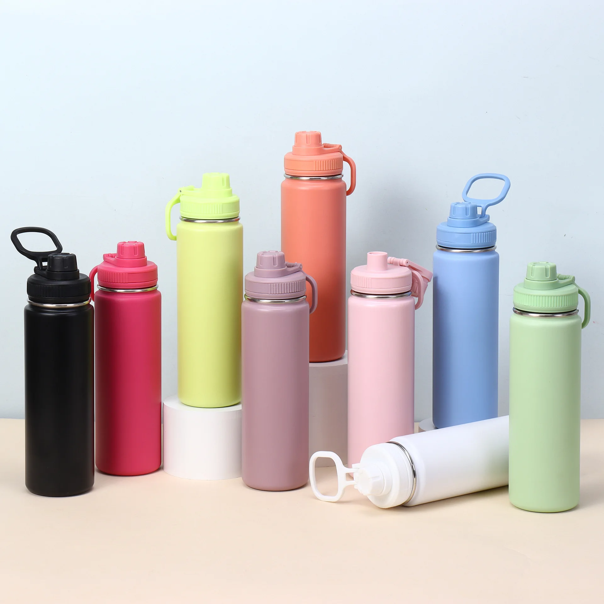 LULU 710ML Large Capacity Stainless Steel 304 Sports Water Cup Convenient Hiking Cycling Outdoor Water Bottle Double Insulate...