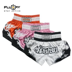 Fluory  Men Women Kids Thai Boxing Short  Fairtex Shorts MMA shorts Boxing Pants Shorts embroidery MMA Shorts