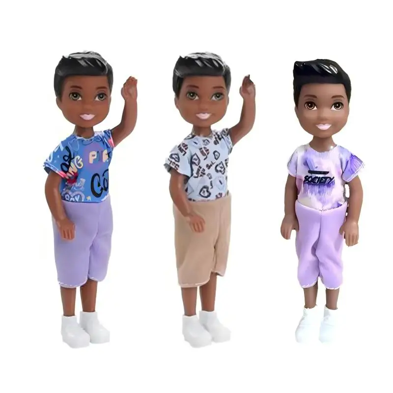Bestseller 3 Stück / Set 5,5 Zoll Puppen Figuren Kawaii Schwarze Afrikanische Puppen Schneller Versand Beste Geburtstagsgeschenke DIY Spielzeug – Detail 2