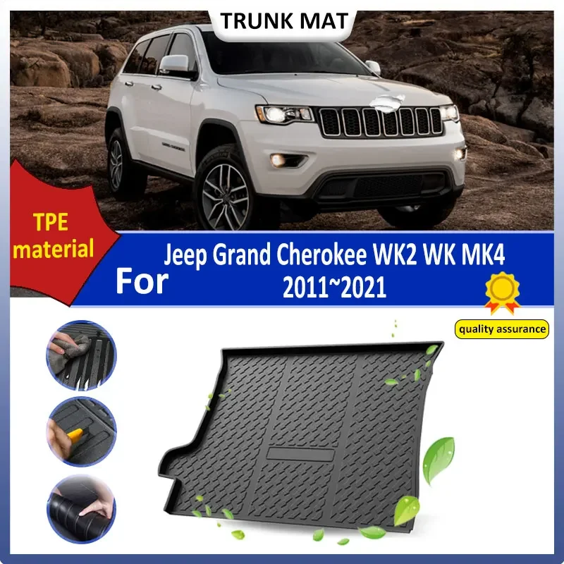 For Jeep Grand Cherokee WK2 WK MK4 2011~2021 Car TPE Rear Trunk Mat Waterproof Cargo Liner Storage Box Pad floor mat Accessories