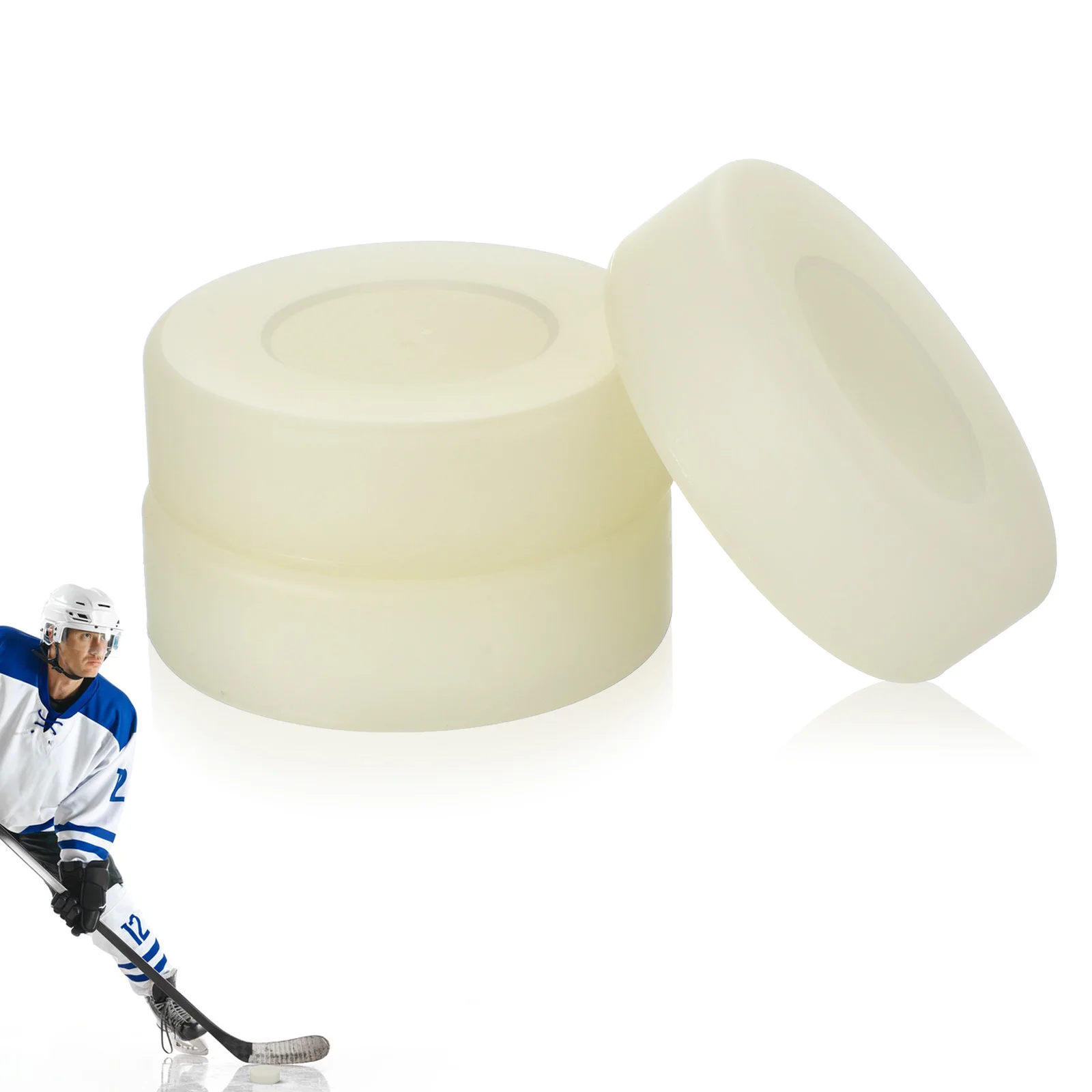 

3 pcs Glow In The Dark Hockey Puck Luminous Ice Hockey Puck For Outdoor Street Roller Training Practice Smooth Surface Play