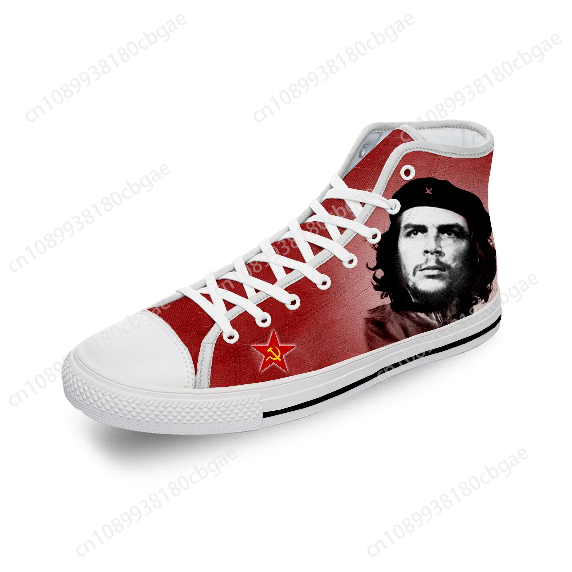 Che Guevara Hero Communism Communist Cool White Cloth 3D Print High Top Canvas Shoes Men Women Lightweight Breathable Sneakers