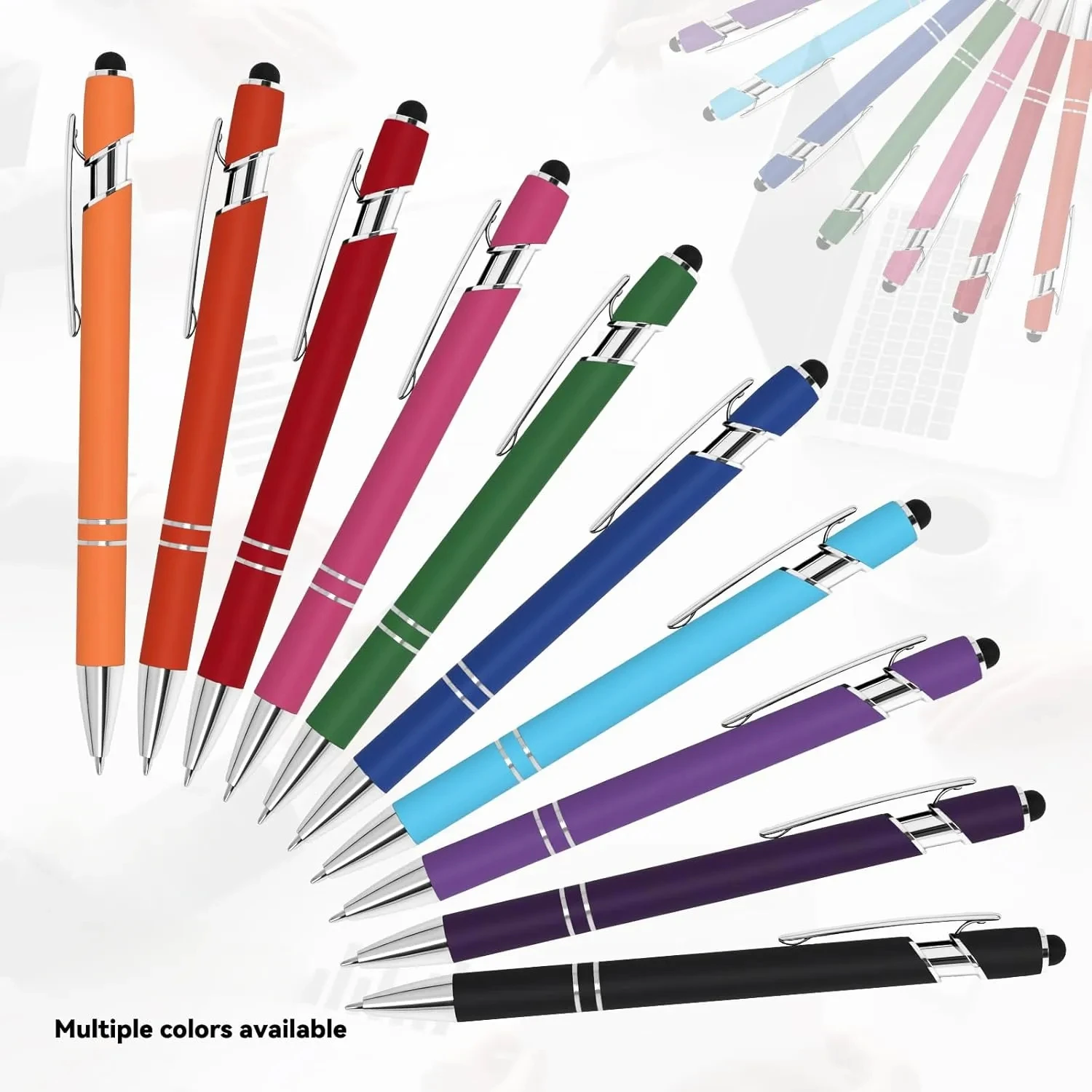 10 Stück Großpackung Personalisierte Stifte - Mit Namen, Graviertem Text/Logo - Stylus-Spitze, Schwarze Tinte - Optionen für Veranstaltungen & Werbeaktionen – Detail 5