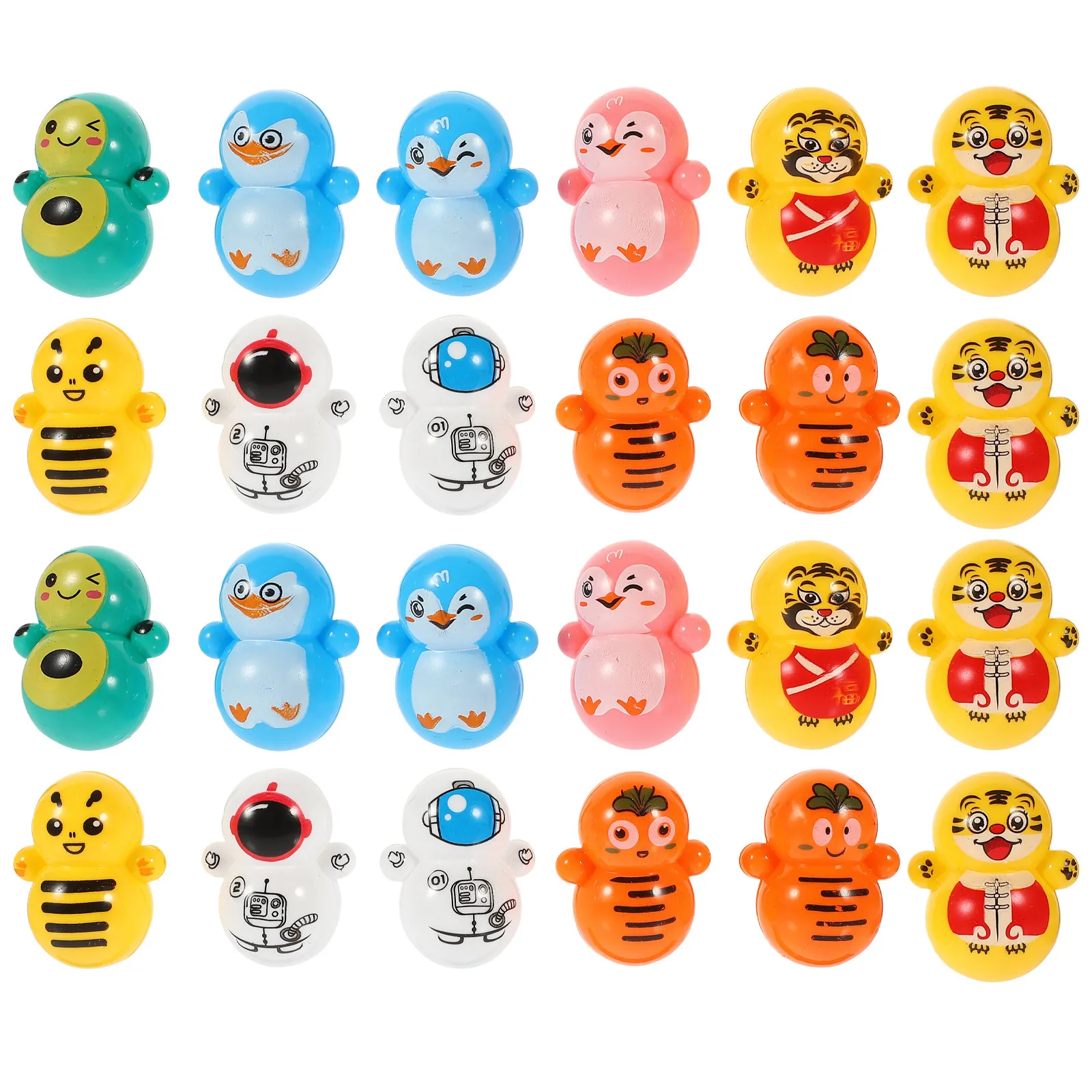 

60 Pcs Mini Animal Tumbler Children's Toys for Kids Party Cute Adorable Miniature Animals