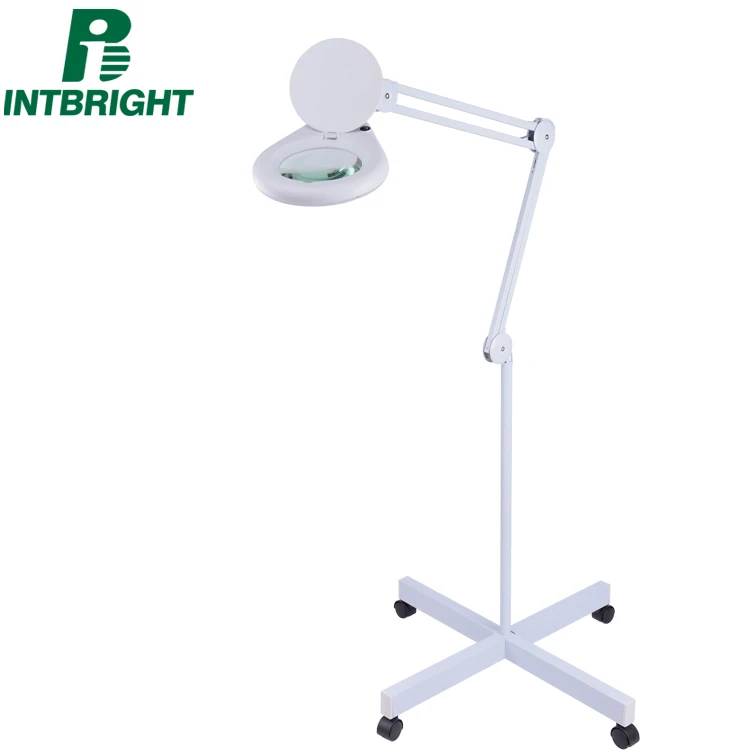 

Top sale adjustable nail eyelash beauty lamp 4-legs standing magnifying floor lamp for reading medical lab