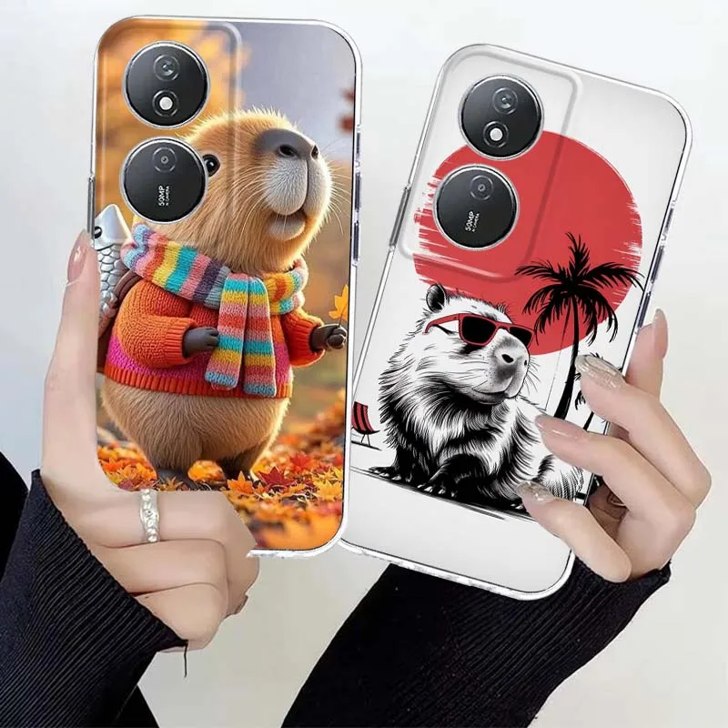 Capa de Celular Cartoon Fashion Capybara para Honor Magic 8 7 6 5 4 3 400 200 100 90 80 70 50 9X Pro Flat GT Smart Lite